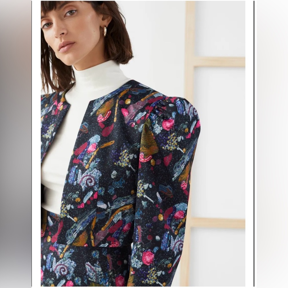 & Other Stories Sequined Print Jacket